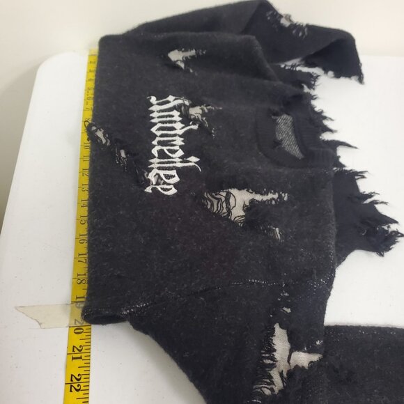 Andreilee Womens Distressed Sweater Size S Black Grunge Alternative Baddie Goth - Picture 6 of 9